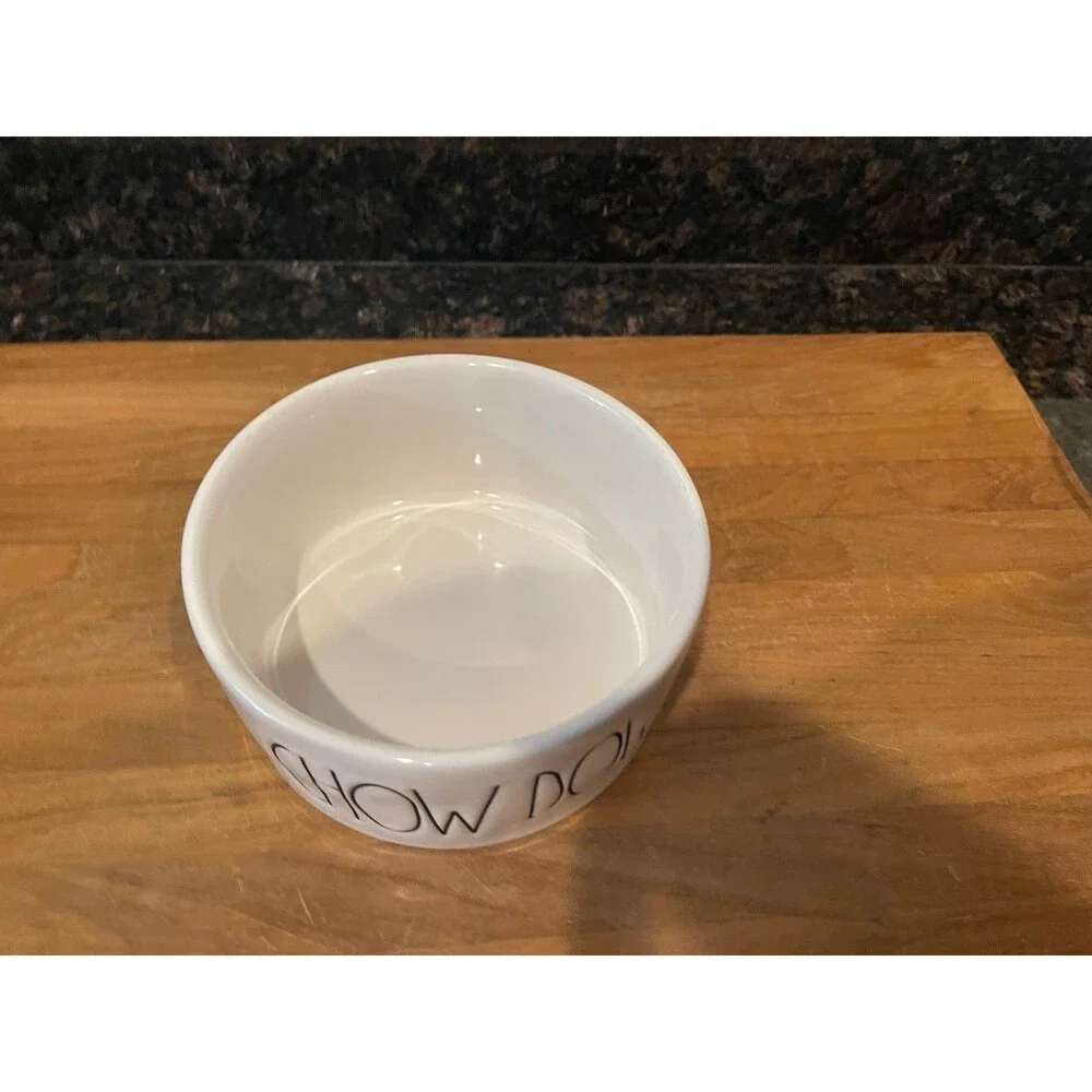 Rae Dunn Artisan “chow down” 6” Dog Ceramic Bowl